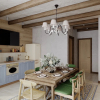 Уютная голубая кухня в частном доме в стиле прованс
