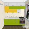Дизайн-проект кухни 8,4 кв м с желто-зелеными фасадами