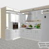 Проект белой кухни 12 кв м с холодильником. Классика
