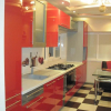 Красная кухня с барной стойкой в Симферополе (3 фото + цена и отзыв)