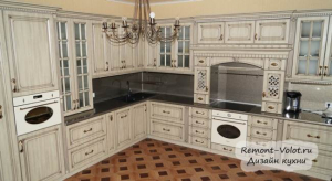 Классическая кухня 14 кв.м под старину за 6000$ (12 фото)