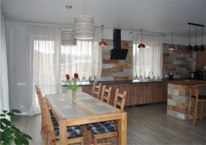 Дизайн кухни-столовой-гостиной в норвежском стиле