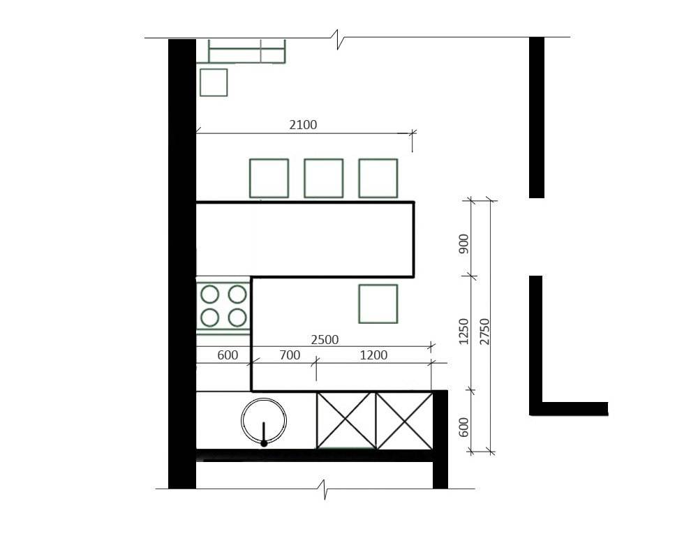 Кухня на плане квартиры