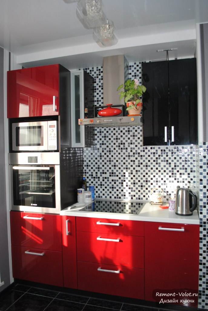 Дизайн черно красной кухни (76 фото)