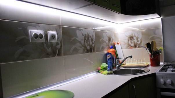 Подсветка рабочей поверхности кухни