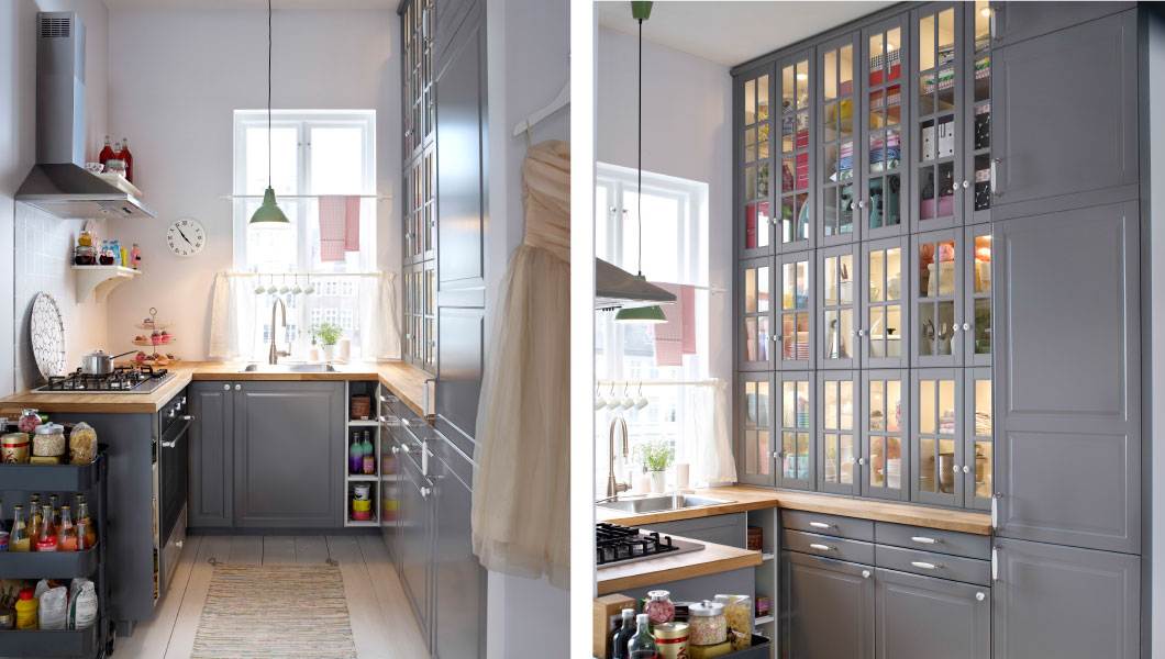 Дизайн угловой кухни с холодильником фото