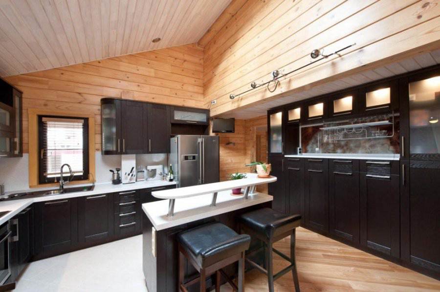 Kuhinje u drvenoj kući - fotografija interijera, ideje za dizajn i uređenje