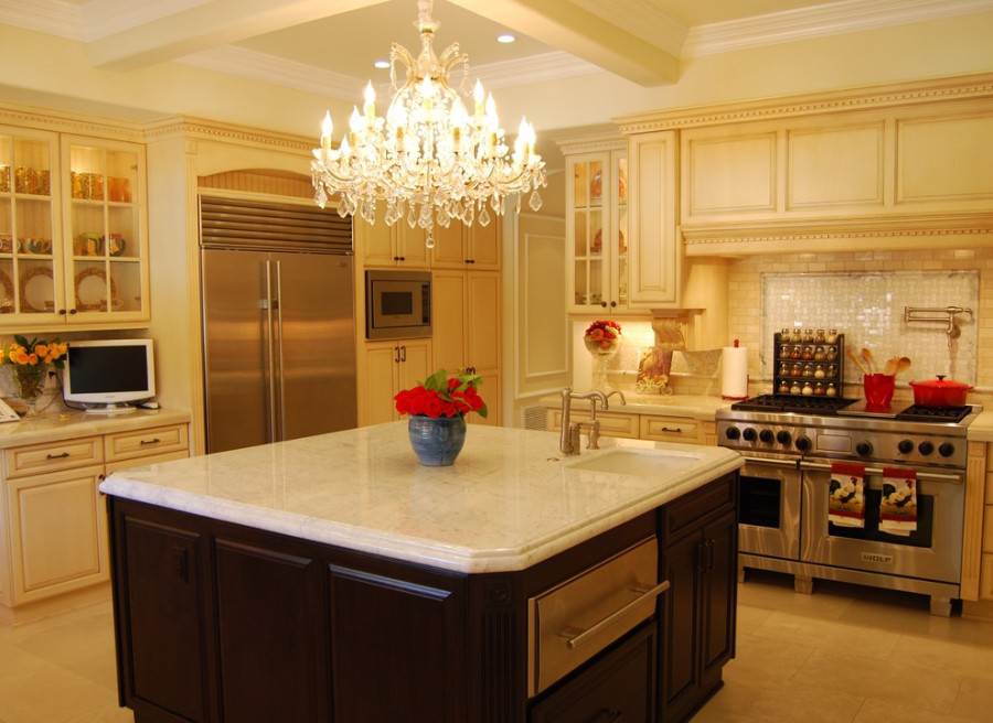 Освещение в классическом стиле: интерьер кухни, схема точечного освещения | Trendsveta