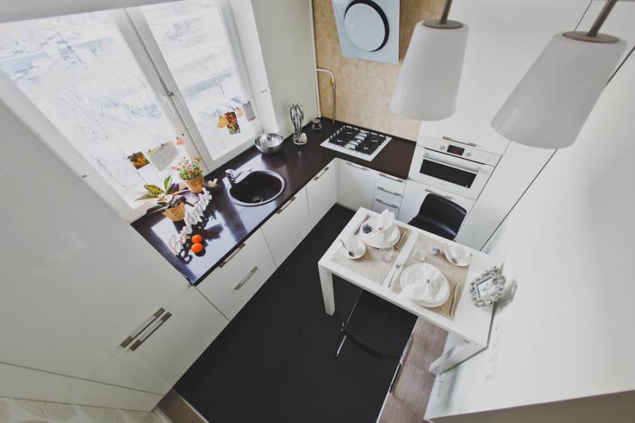 Дизайн угловой кухни с окном (74 фото)
