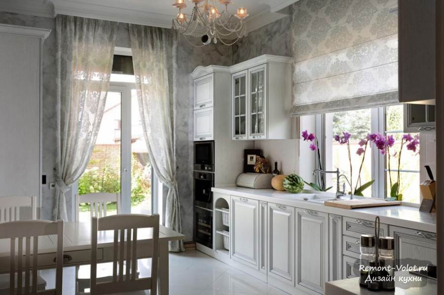 Интерьер кухни в частном доме в современном стиле в светлых тонах фото