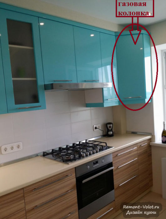 Можно ли прятать газовую колонку на кухне в шкаф (фото) за фасадом