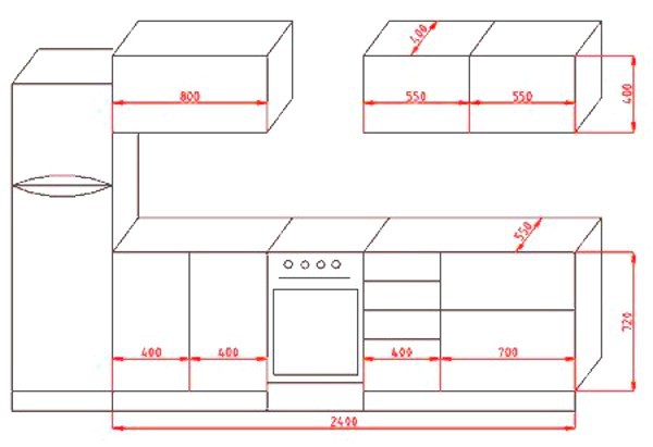 Размеры кухонных шкафов: стандарты, чертежи, какие бывают (7 фото)