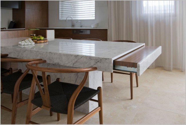 Кухонный стол с каменной столешницей раздвижные модели мраморные столы примеры в интерьере кухни