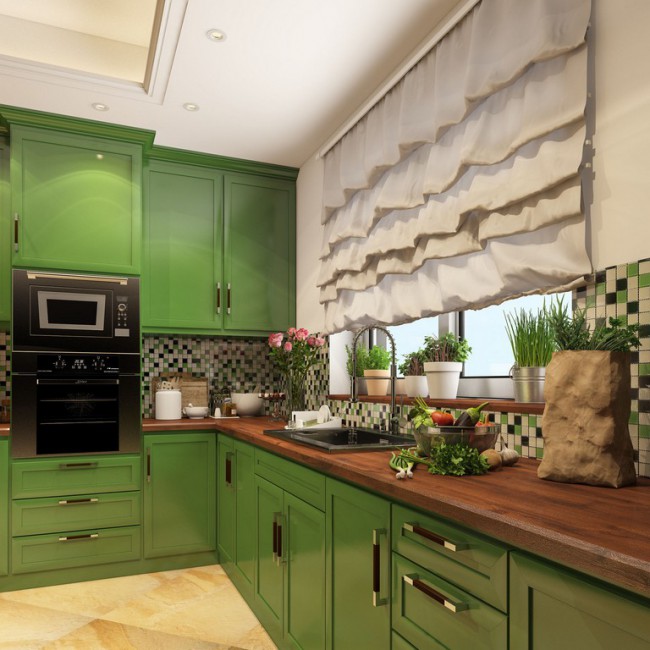 Зеленая кухня: удачные оттенки и сочетания в интерьере (40 фото)