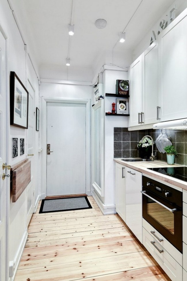 Кухня в прихожей: правила и планировка кухни в коридоре (52 фото)