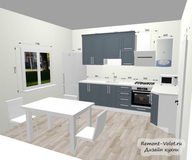 Кухня 11 кв.м в современном стиле со скандинавскими элементами